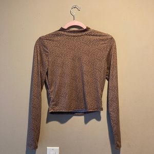 Cheetah Print Mock Neck Long Sleeve